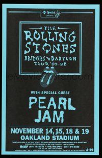 8d322 ROLLING STONES 11x17 music poster '97 Bridges to Babylon Tour, Pearl Jam!