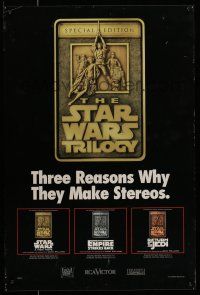 8d336 STAR WARS TRILOGY 24x36 music poster '97 Lucas, Empire Strikes Back, Return of the Jedi!