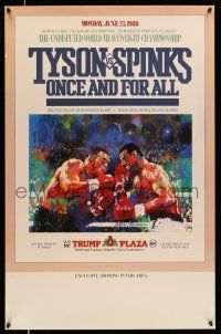 8d505 TYSON VS SPINKS 22x34 special '88 Neiman art of boxers Mike Tyson & Michael Spinks!