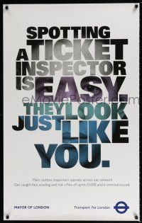 8d093 TRANSPORT FOR LONDON spotting a ticket inspector 25x40 English travel poster '11