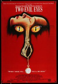 8d817 TWO EVIL EYES 26x38 video poster '90 Dario Argento & George Romero's Due occhi diabolici