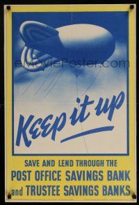 8d006 KEEP IT UP 20x30 English WWII war poster '40s great image of barrage balloon in sky!