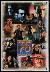 8d823 WARNER BROS: 75 YEARS ENTERTAINING THE WORLD 27x40 video poster '97 cool image of actors!