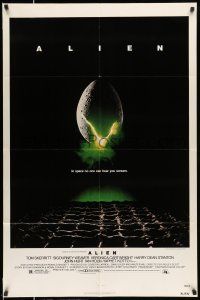 8f022 ALIEN 1sh '79 Ridley Scott outer space sci-fi monster classic, cool egg image!