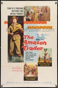 8f028 AMAZON TRADER 1sh '56 the man who called the world's deadliest river his home!