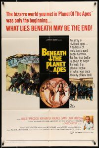 8f062 BENEATH THE PLANET OF THE APES 1sh '70 sci-fi sequel, what lies beneath may be the end!