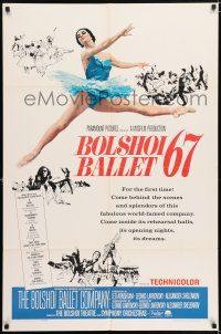8f085 BOLSHOI BALLET 67 1sh '66 famous Russian ballet, art of sexy dancing ballerina!