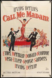 8f099 CALL ME MADAM 1sh '53 Ethel Merman, Donald O'Connor & Vera-Ellen sing Irving Berlin songs!