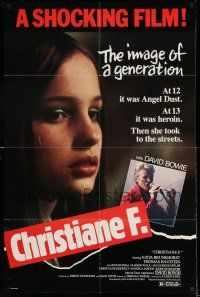 8f127 CHRISTIANE F. 1sh '82 classic German drug movie about 13 year-old drug addict/hooker!
