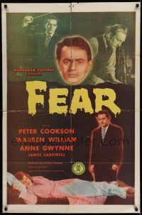 8f259 FEAR 1sh '45 film noir, Peter Cookson, Warren William, Anne Gwynne