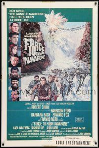 8f285 FORCE 10 FROM NAVARONE 1sh '78 Robert Shaw, Harrison Ford, cool art by Bryan Bysouth!
