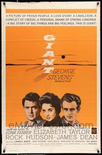 8f321 GIANT 1sh R63 James Dean, Elizabeth Taylor, Rock Hudson, directed by George Stevens!
