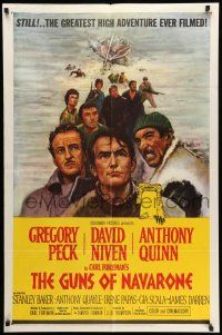 8f368 GUNS OF NAVARONE 1sh R66 Gregory Peck, David Niven & Anthony Quinn by Howard Terpning!