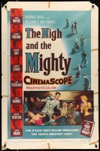 8f395 HIGH & THE MIGHTY 1sh '54 directed by William Wellman, John Wayne, Claire Trevor