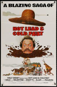 8f414 HOT LEAD & COLD FEET 1sh '78 Disney, wacky art of Don Knotts in mud from the neck down!