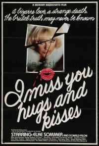 8f432 I MISS YOU HUGS & KISSES 1sh '78 Elke Sommer, Donald Pilon, bizarre love & strange death!