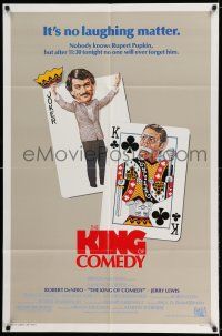 8f480 KING OF COMEDY 1sh '83 Robert DeNiro, Martin Scorsese, Jerry Lewis, cool playing card art!