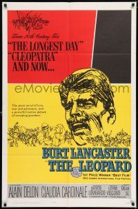 8f503 LEOPARD 1sh '63 Luchino Visconti's Il Gattopardo, cool art of Burt Lancaster!