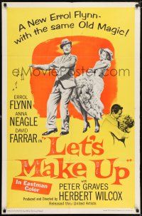 8f506 LET'S MAKE UP 1sh '56 great image of Errol Flynn dancing with Anna Neagle!