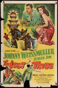 8f523 LOST TRIBE 1sh '49 Johnny Weissmuller as Jungle Jim!