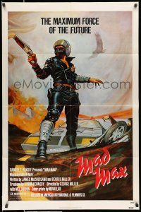 8f534 MAD MAX 1sh '80 George Miller post-apocalyptic classic, Hamagami art of Gibson, rare!