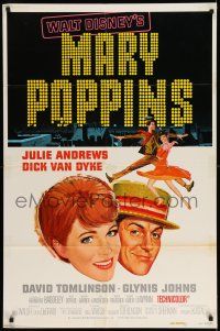 8f550 MARY POPPINS style A 1sh R73 Julie Andrews & Dick Van Dyke in Disney classic!