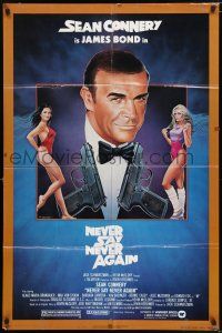 8f591 NEVER SAY NEVER AGAIN 1sh '83 art of Sean Connery as James Bond 007 by Obrero!