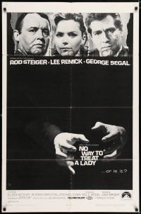 8f601 NO WAY TO TREAT A LADY 1sh '68 Rod Steiger, Lee Remick & George Segal!