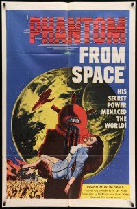 8f639 PHANTOM FROM SPACE 1sh '53 strange alien visitor, his power menaced the world!