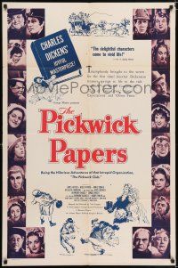 8f643 PICKWICK PAPERS 1sh '54 from Charles Dickens's novel, cool artwork!