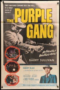 8f679 PURPLE GANG 1sh '59 Robert Blake, Barry Sullivan, they matched Al Capone crime for crime!
