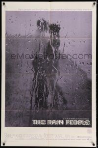 8f685 RAIN PEOPLE 1sh '69 Francis Ford Coppola, Robert Duvall, cool wet window image!