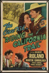 8f711 RIDING THE CALIFORNIA TRAIL 1sh '47 Gilbert Roland as The Cisco Kid, Martin Garralaga!