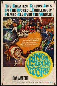 8f712 RINGS AROUND THE WORLD 1sh '66 Don Ameche, art of the greatest circus acts in the world!