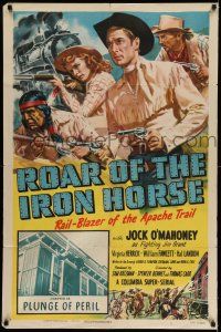 8f719 ROAR OF THE IRON HORSE chapter 12 1sh '51 Jock Mahoney, Virginia Herrick, William Fawcett!