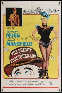 8f780 SHERIFF OF FRACTURED JAW 1sh '59 sexy burlesque Jayne Mansfield, sheriff Kenneth More!