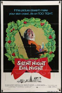 8f786 SILENT NIGHT EVIL NIGHT 1sh '75 this gruesome image will surely make your skin crawl!