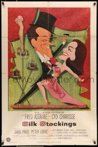 8f788 SILK STOCKINGS 1sh '57 art of Fred Astaire & Cyd Charisse by Jacques Kapralik!