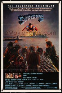 8f853 SUPERMAN II 1sh '81 Christopher Reeve, Terence Stamp, battle over New York City!