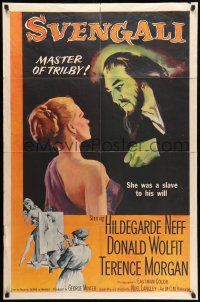 8f856 SVENGALI 1sh '55 sexy Hildegarde Neff was a slave to the will of crazy Donald Wolfit!