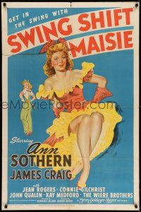 8f859 SWING SHIFT MAISIE 1sh '43 sexy stone litho art of Ann Sothern!