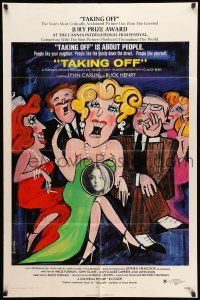 8f866 TAKING OFF style B 1sh '71 Milos Forman's first American movie, wacky art by Bacha!