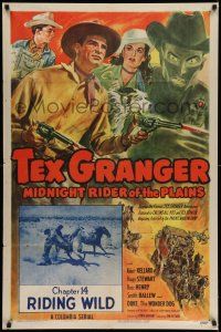 8f883 TEX GRANGER chapter 14 1sh '47 Robert Kellard western serial, Riding Wild!