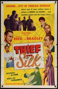 8f886 THIEF IN SILK 1sh '53 city of intrigue where men weave a pattern of murder & violence!