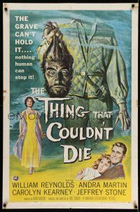 8f888 THING THAT COULDN'T DIE 1sh '58 great artwork of monster holding its own severed head!
