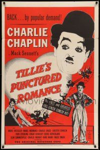 8f901 TILLIE'S PUNCTURED ROMANCE 1sh R50 Charlie Chaplin in his 1st full-length comedy hit!