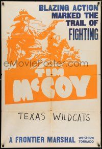 8f902 TIM MCCOY 1sh '40s art of classic cowboy on his horse & holding gun!