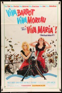 8f941 VIVA MARIA 1sh '66 Louis Malle, sexiest French babes Brigitte Bardot & Jeanne Moreau!