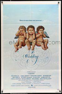 8f951 WEDDING 1sh '78 Robert Altman, Carol Burnett, Mia Farrow, cast portrait!