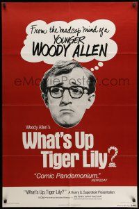 8f958 WHAT'S UP TIGER LILY 1sh R78 wacky Woody Allen Japanese spy spoof with dubbed dialog!